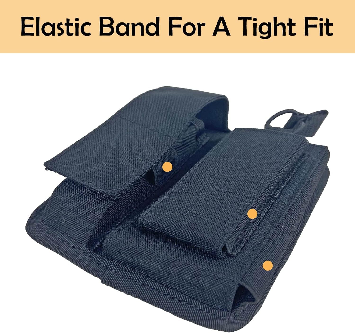 Molle Mag Pouch with Flashlight Holster Tactical Single Magazine Holder Carrier for Rifle and Pistol Accessories Black