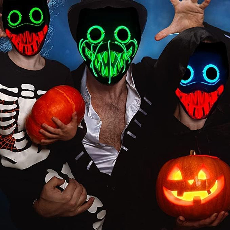 Halloween 2022 New Scary Mask LED Lighting Mask for Festive Cosplay Halloween Costume Masquerade Party, Carnival, Gift