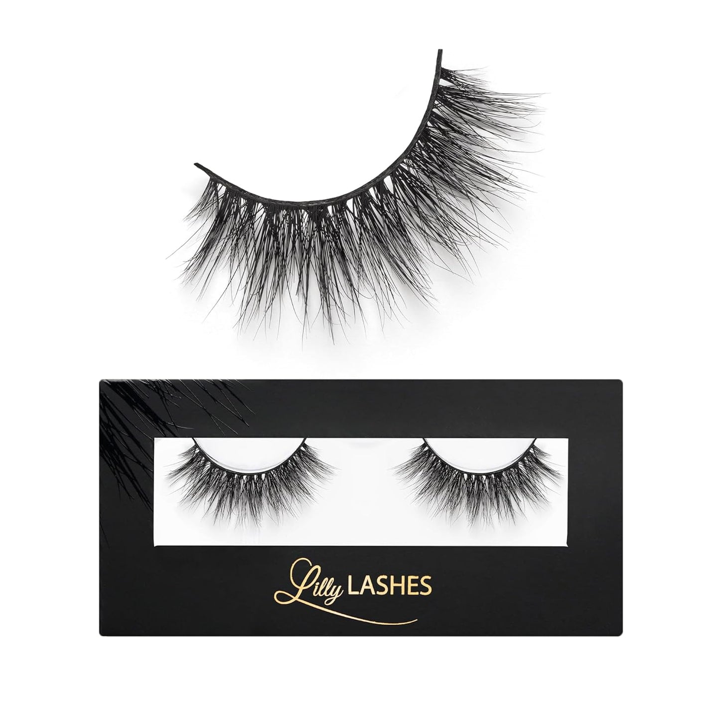 Miami Flare 3D Mink Lashes, Mink Eyelashes, the Original Lilly Lash for Wispy & Natural Look, Reusable Eyelashes up to 25X, Fluffy Lashes, Strip Lashes, Lash Glue Not Included