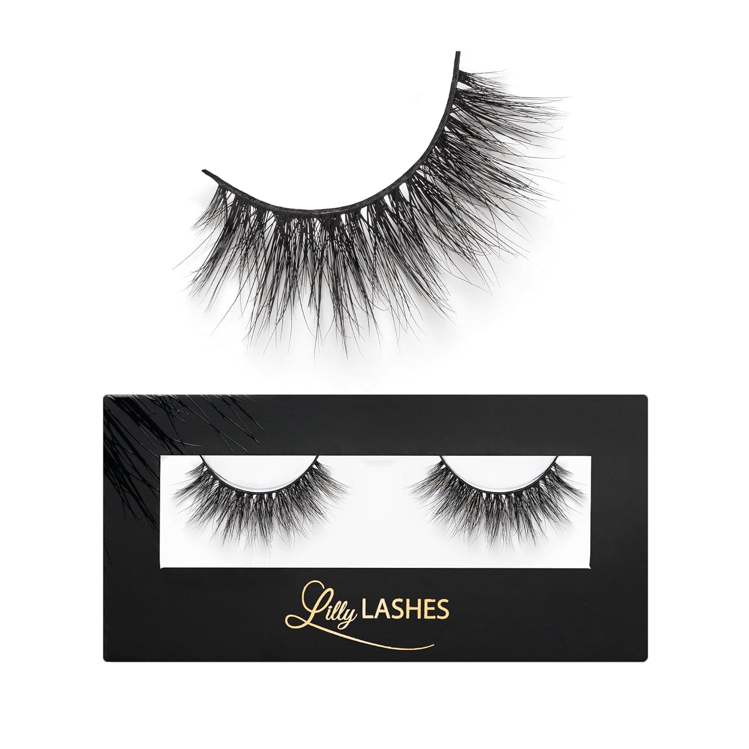 Miami Flare 3D Mink Lashes, Mink Eyelashes, the Original Lilly Lash for Wispy & Natural Look, Reusable Eyelashes up to 25X, Fluffy Lashes, Strip Lashes, Lash Glue Not Included