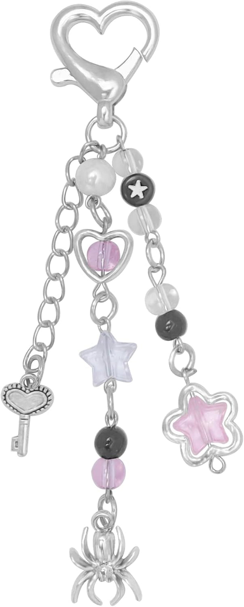 Aesthetic Y2K Keychains Cute Butterfly Star Strawberry Bear Guitar Keychains Charms for Women Bag Purse Gifts