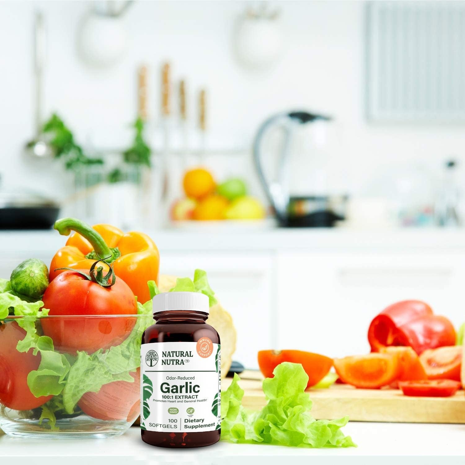 Odorless Garlic Oil Supplement, Organic Pills for Boost Heart Health & Skin Health, Enhance Immune System, Reduce Cyclical Issue, Maintain Body Fat Oil, Allium Sativum 500Mg,100 Softgels TLBH