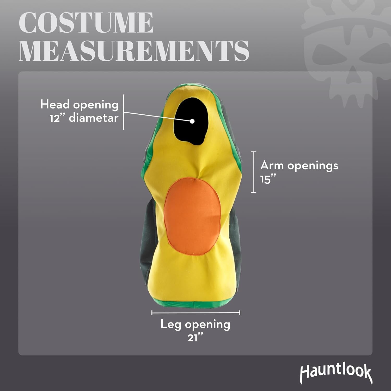 Single Funny Fruit & Veggie Costume | Slip on Halloween Costume for Women and Men| One Size Fits All | Avocado Costume