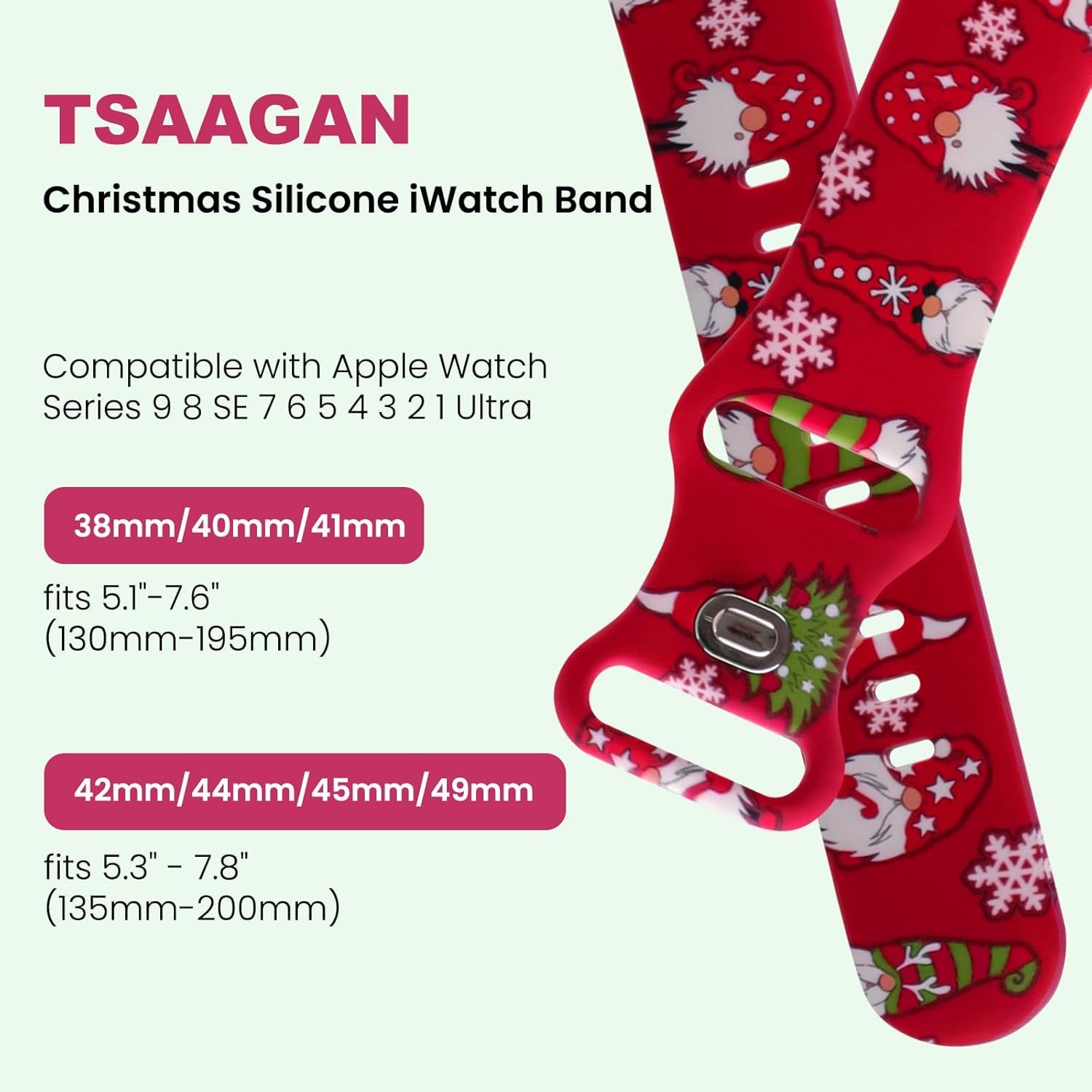 Christmas Silicone Bands Compatible with Apple Watch Band 38Mm 40Mm 41Mm 42Mm 44Mm 45Mm 49Mm, Soft Strap Pattern Printed Wristband for Iwatch Series 9 8 SE 7 6 5 4 3 2 1 Ultra Women Men