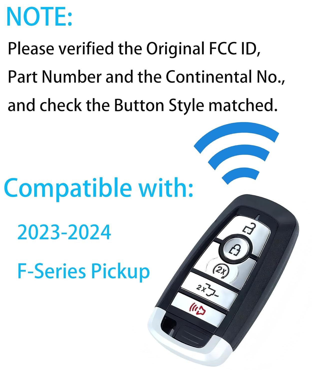 Smart Key Fob for Ford F-Series 2023-2024,  Proximity Key Fob Replacement for Ford F250 F350 F450 F550 2023-2024 M3N-A3C108397 RL3T-15K601-BA PC3T-15K601-BB 164-R8370 164-R8330