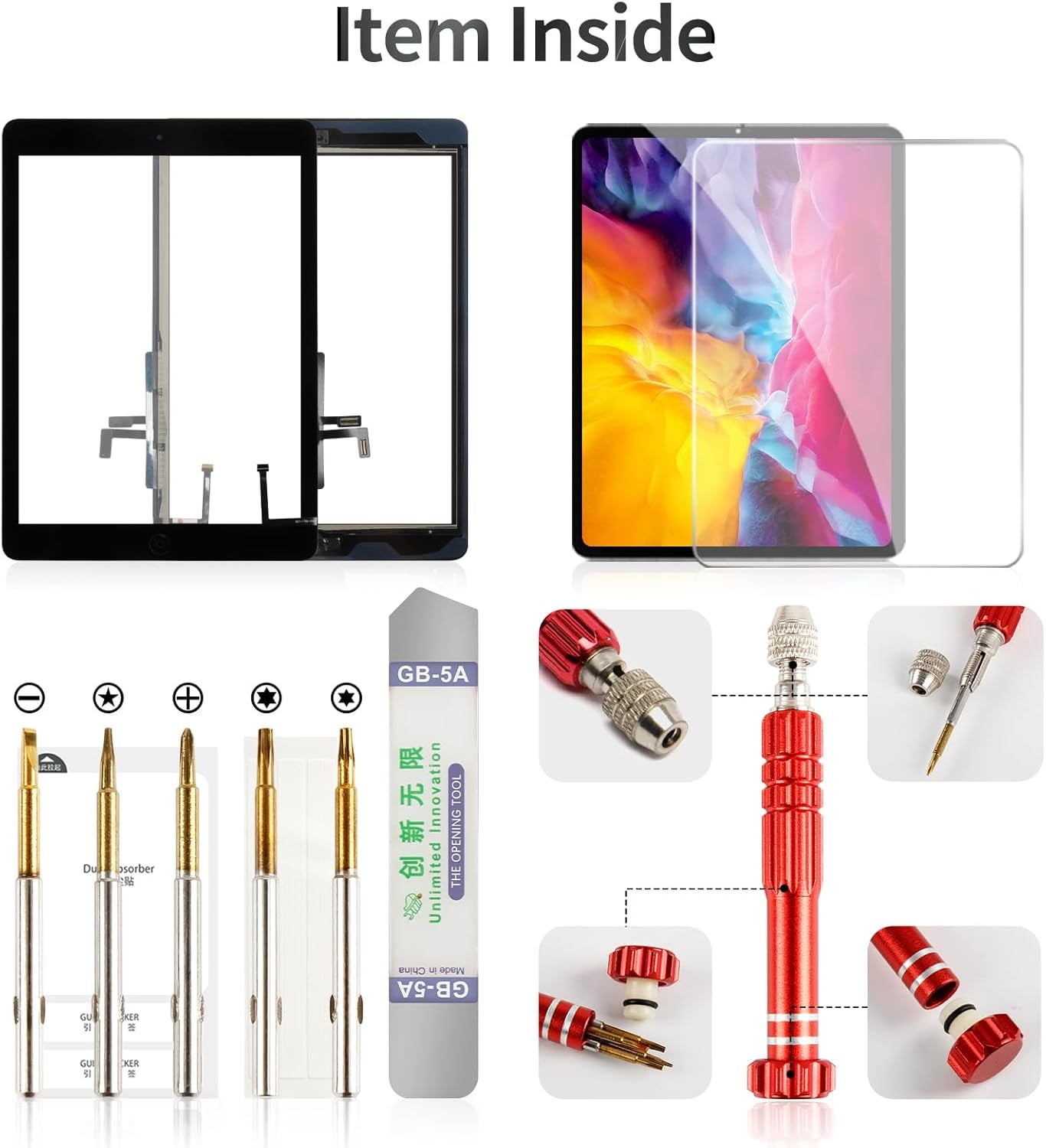 For Ipad 10.2 2021 Screen Replacement for Ipad 9 9Th Gen 2021 Repair Kits for Ipad 10.2" 9Th Touch Screen Digitizer Replacement A2602 A2603 A2604 A2605 with Home Button Black(Without LCD)