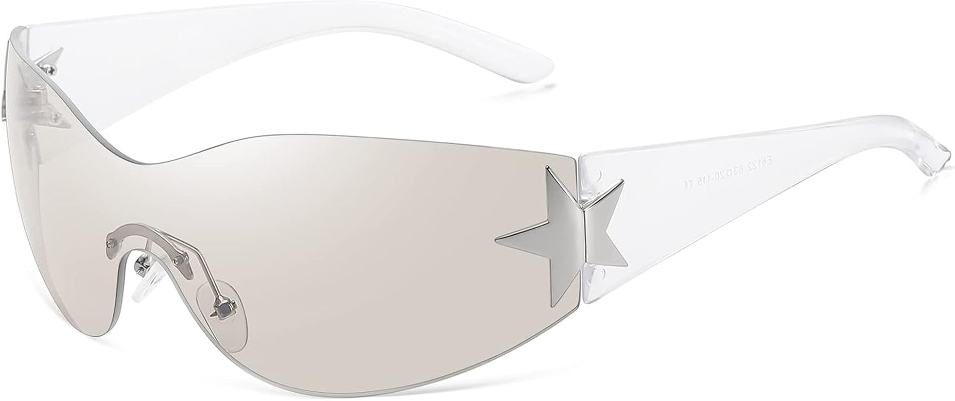 Y2K Sunglasses for Women Men Shield Wrap around Fashion Sunglasses Trendy Oversized Frameless Sun Glasses