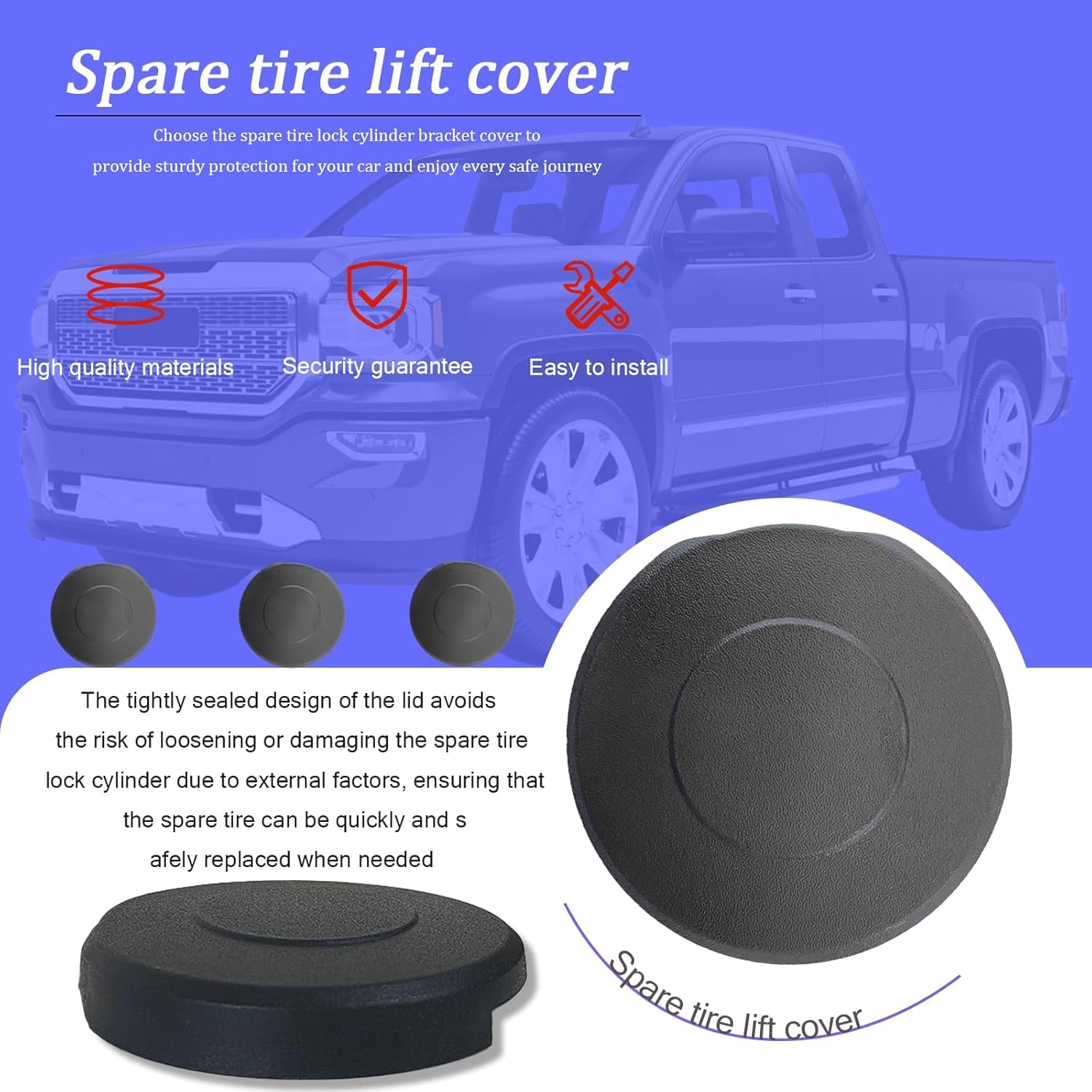 Spare Tire Hoist Cover Compatible with Ford F-Series Chevrolet Silverado GMC Sierra and More