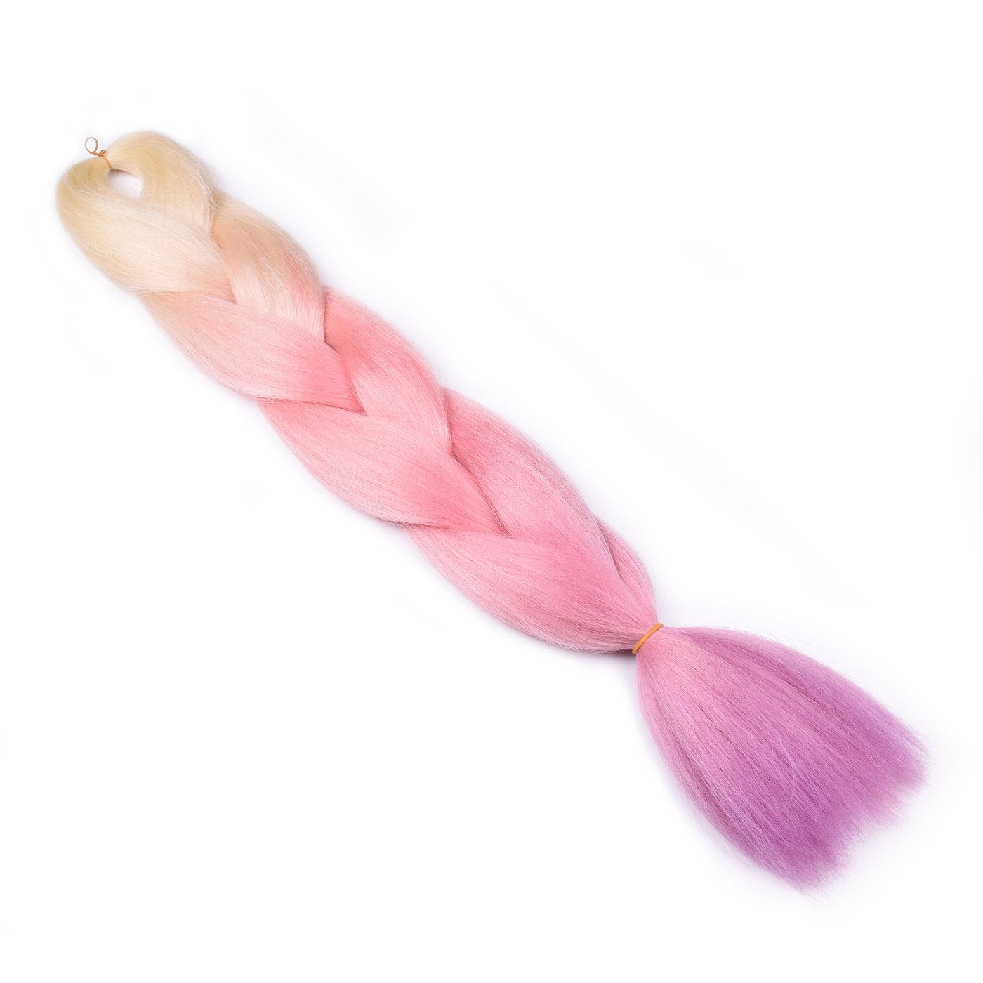 Blonde Braiding Hair Ombre Blonde Pink Purple Braiding Hair 3Pcs Ombre Synthetic Jumbo Braid Hair Extension for Braiding Twist Braids Kanekalon Hair 24 Inch Soft 100G/PC