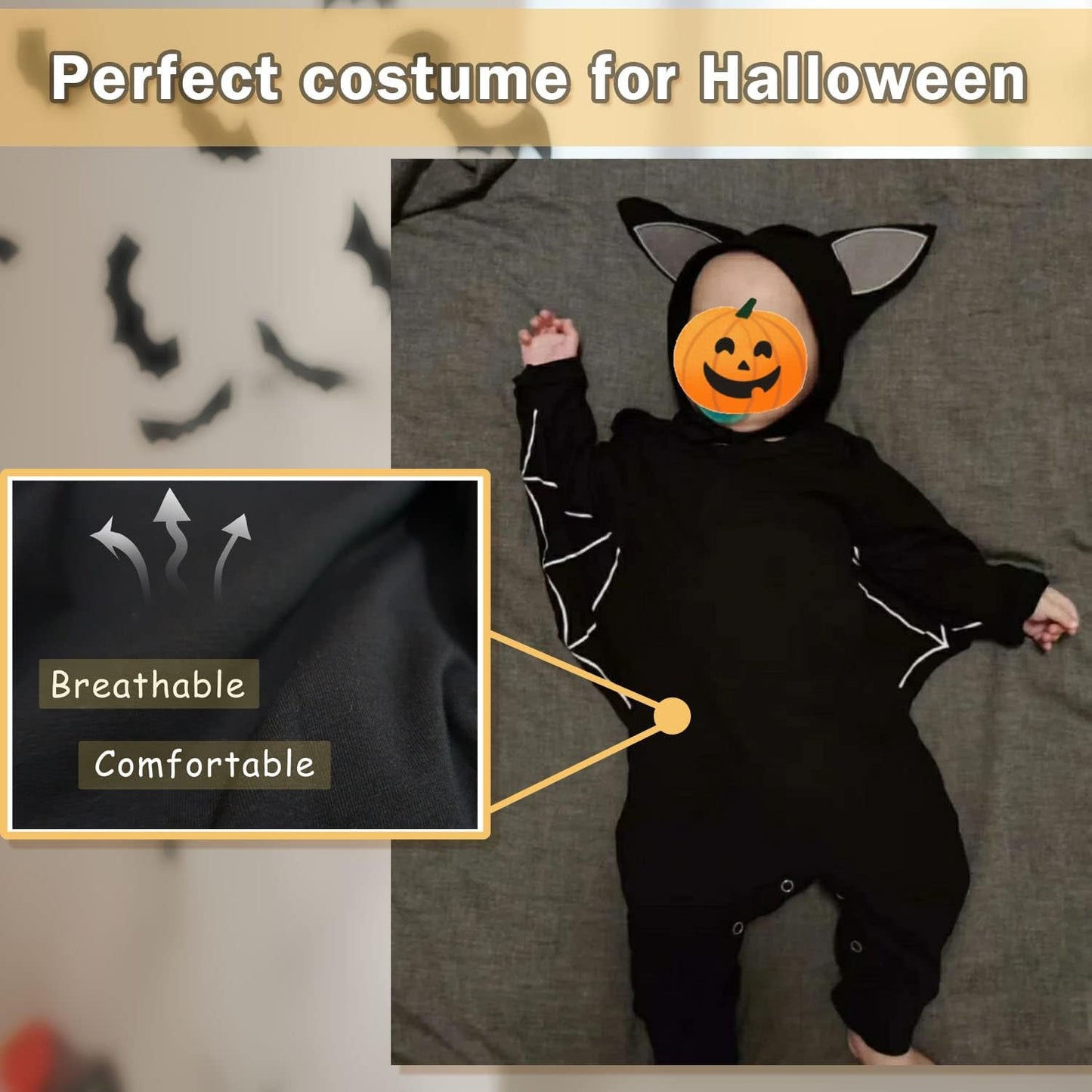 Baby Animal Costumes Unisex Toddler Onesie Halloween Dress up Romper Baby Halloween Costume Baby Bat Costume