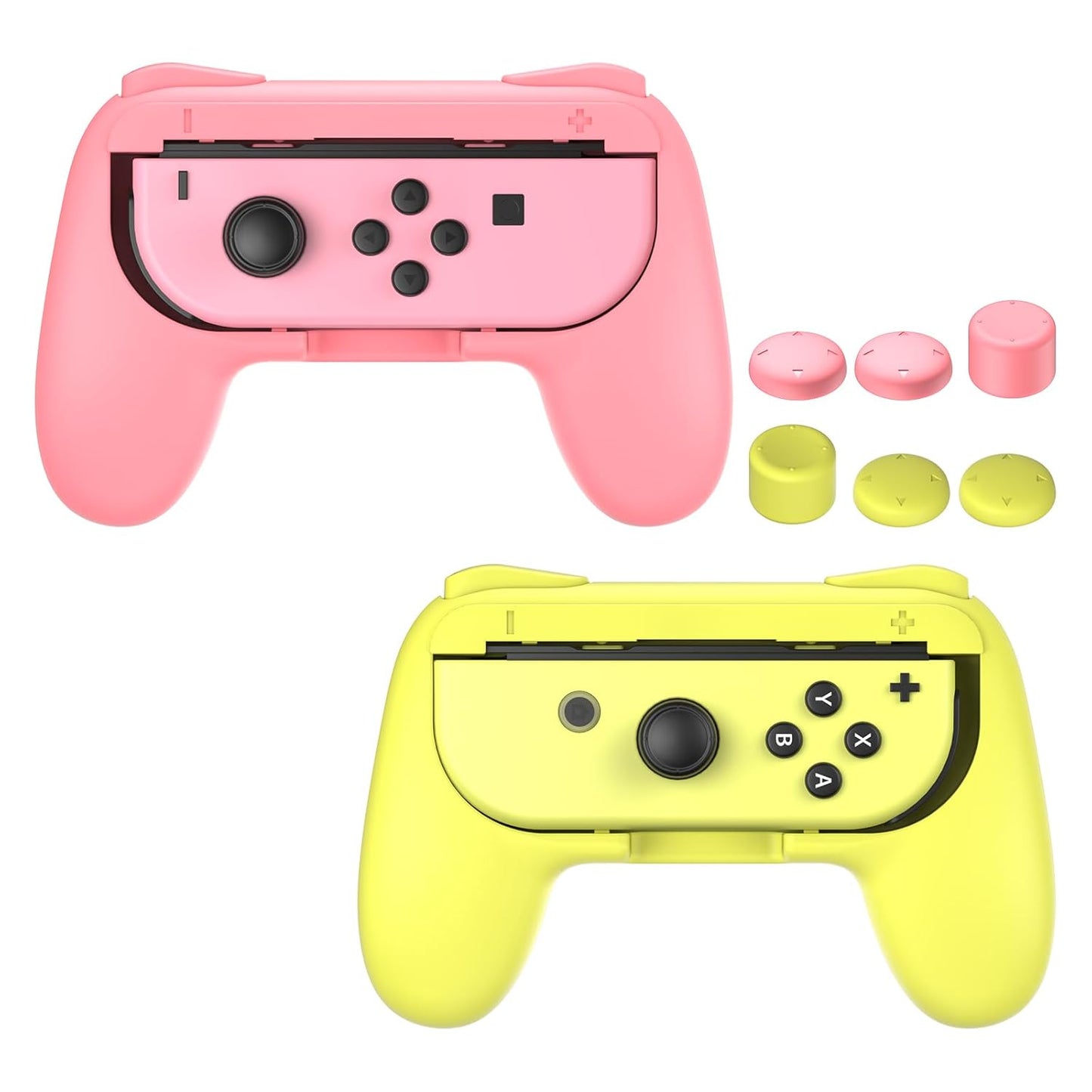 Grips for Nintendo Switch Joy-Con, Wear-Resistant Handle Kit for Switch Joy Cons Controller, 2 Pack (Black)