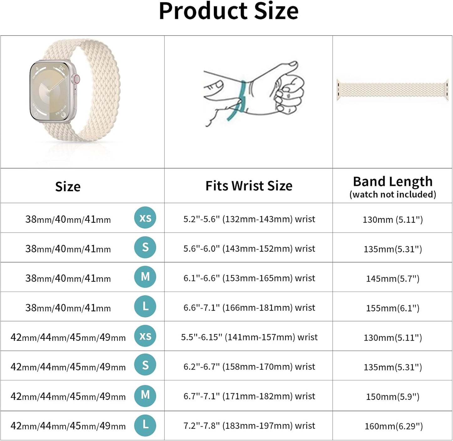 6 Pack Braided Solo Loop Bands Compatible with Apple Watch 38Mm 40Mm 41Mm 42Mm 44Mm 45Mm 49Mm, Sport Stretch Elastics Strap Wristbands for Iwatch Series 9/8/7/6/5/4/3/2/1 Ultra SE Women Men