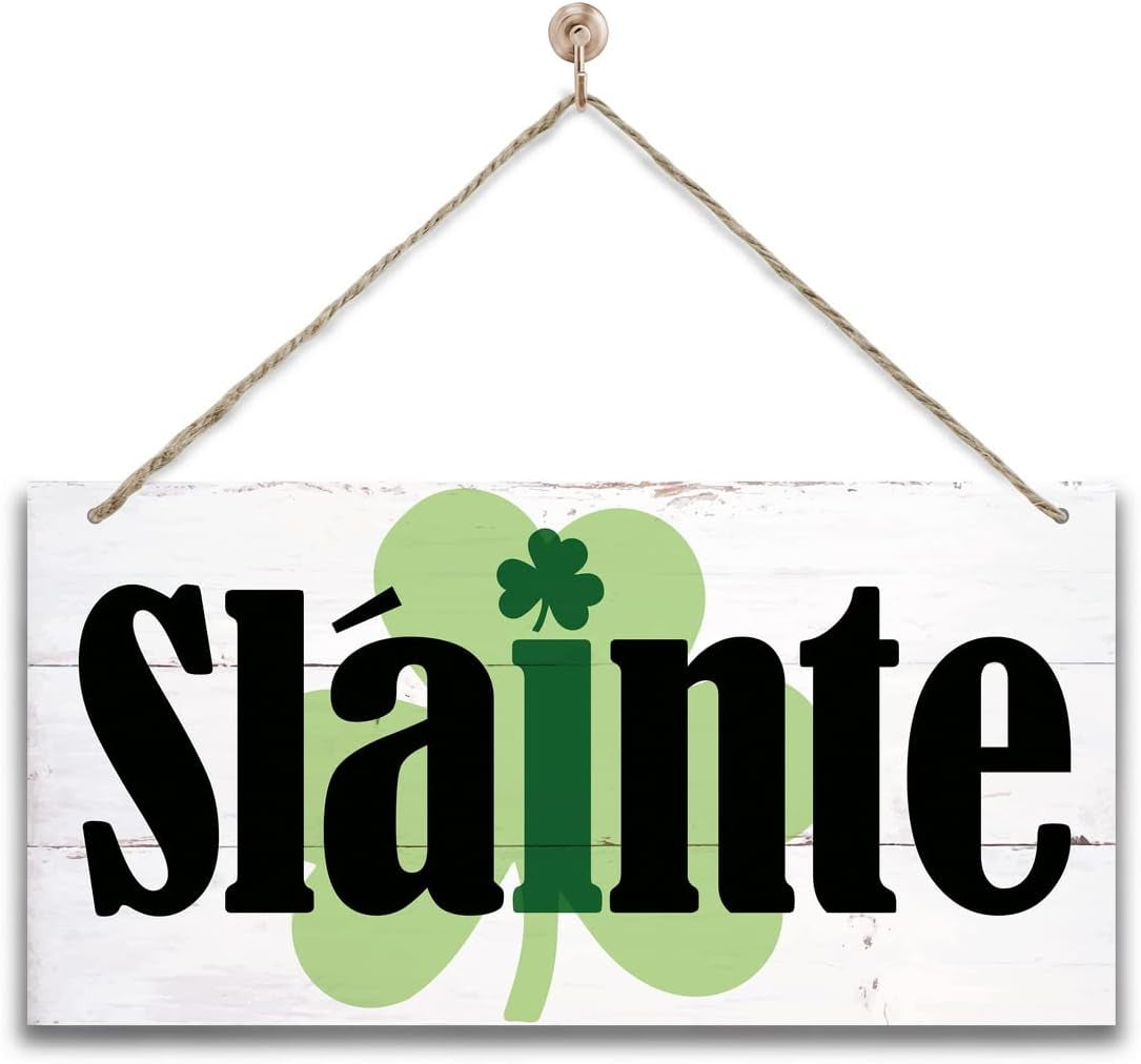 Hanging St. Patricks Day Wood Decor Sign, Let the Shenanigans Begin Printed Wood Wall Art Sign, Home Signs Decor, Hanging Door Wood Sign, Shamrock Sign, St Patricks Day Decor, Rustic Farmhouse Decor