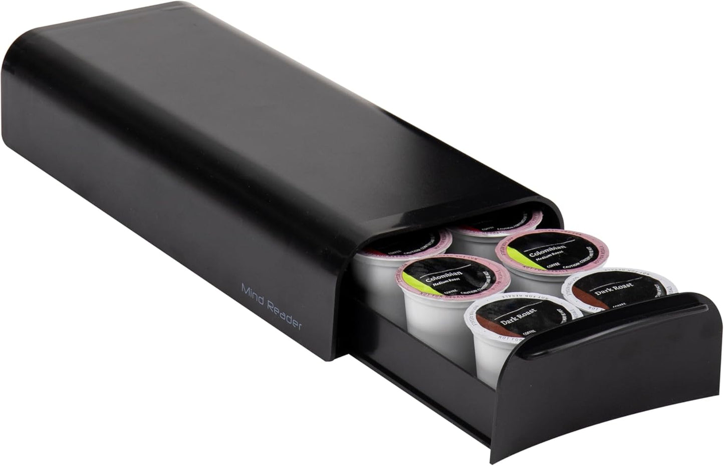 Single Serve Pod Organizer, 2 Drawers, 24 Pod Capacity, Keurig Mini Compatible, 9.5"L X 12.25"W X 2.5"H, Black