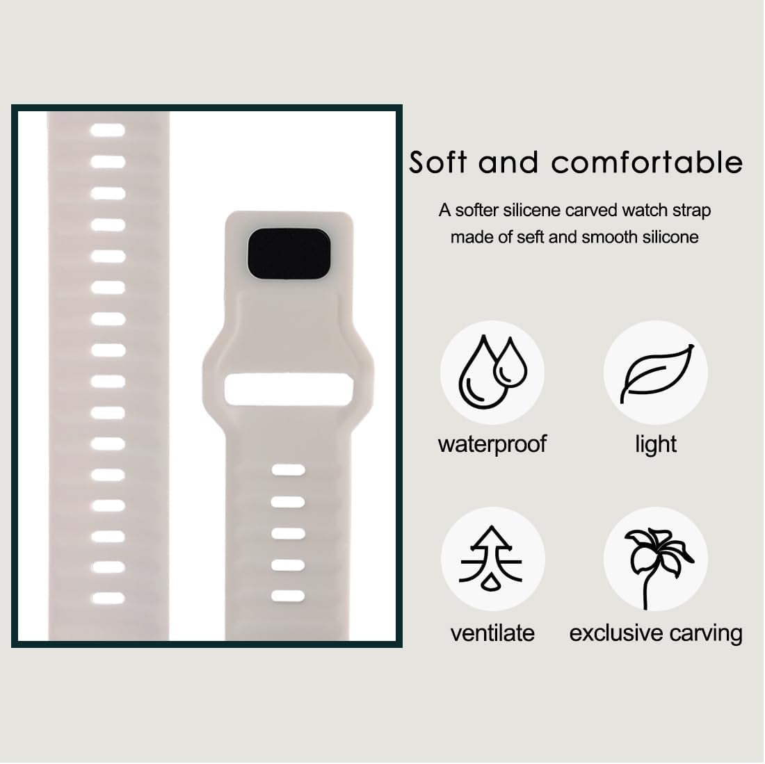 Sport Band Compatible with Apple Watch 38Mm 40Mm 41Mm 42Mm 44Mm 45Mm 49Mm Waterproof Silicone Strap Suitable for Men and Women Multi Color Available