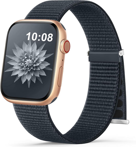 Nylon Band Compatible with Apple Watch Band 38Mm 40Mm 41Mm 42Mm 44Mm 45Mm 46Mm 49Mm for Women Men, Soft Braided Stretchy Solo Loop Sport Band for Iwatch Series 10/9/8/7/6/5/4/3/2/Se/Ultra L