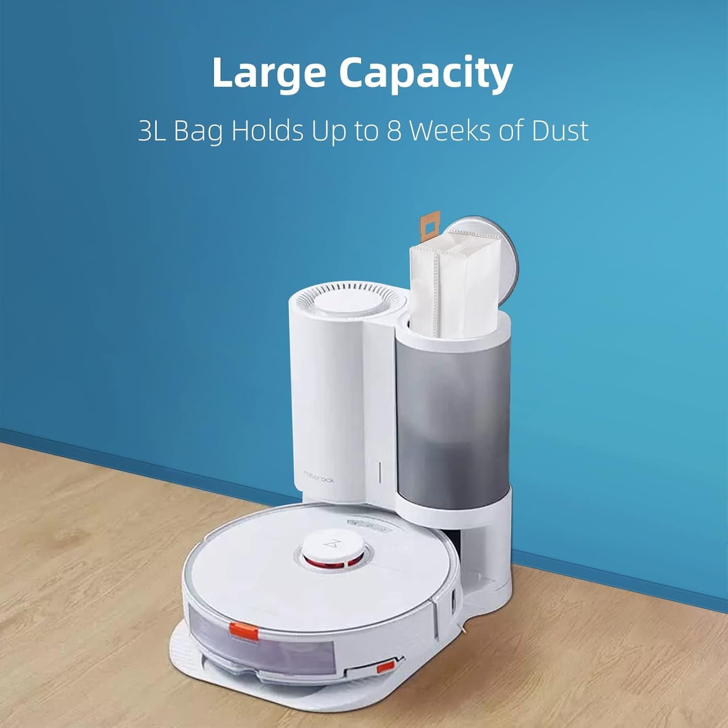 Dust Bag for Roborock S7 / S7+ Vacuum Cleaner Auto-Empty Dock, 3L Large Capacity Replacement Bag for Xiaomi Roborock S7 / S7+ Source Factory Accessory Set (8 PACK)
