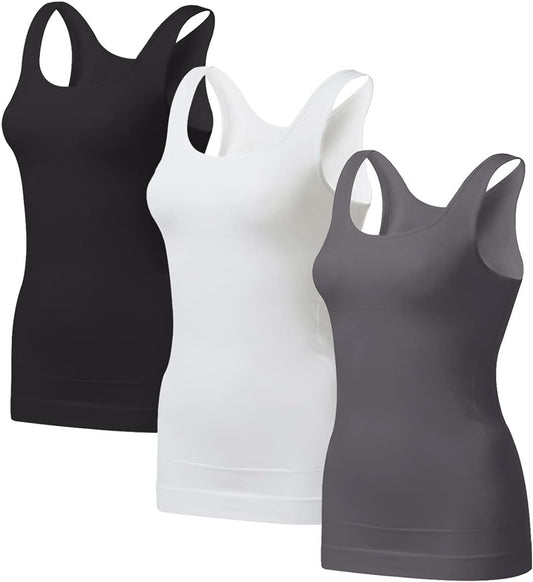 Women'S Tummy Control Shapewear Tank Tops - Seamless Body Shaper Compression Top