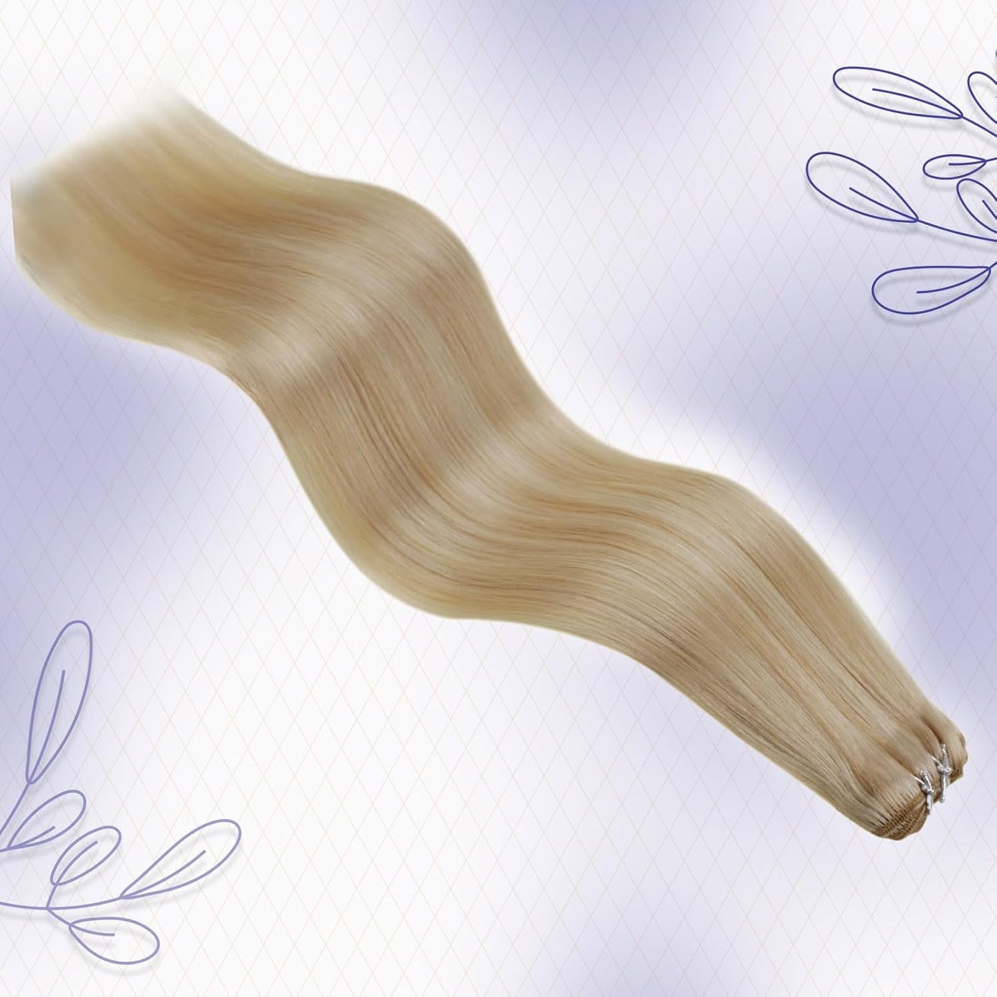 Human Hair Extensions Sew in Blonde Hand Tied Weft Hair Extensions Human Hair Blonde Highlights Sew in Hair Extensions Real Human Hair Short Hair Weft Bundles Straight 12 Inch 80G