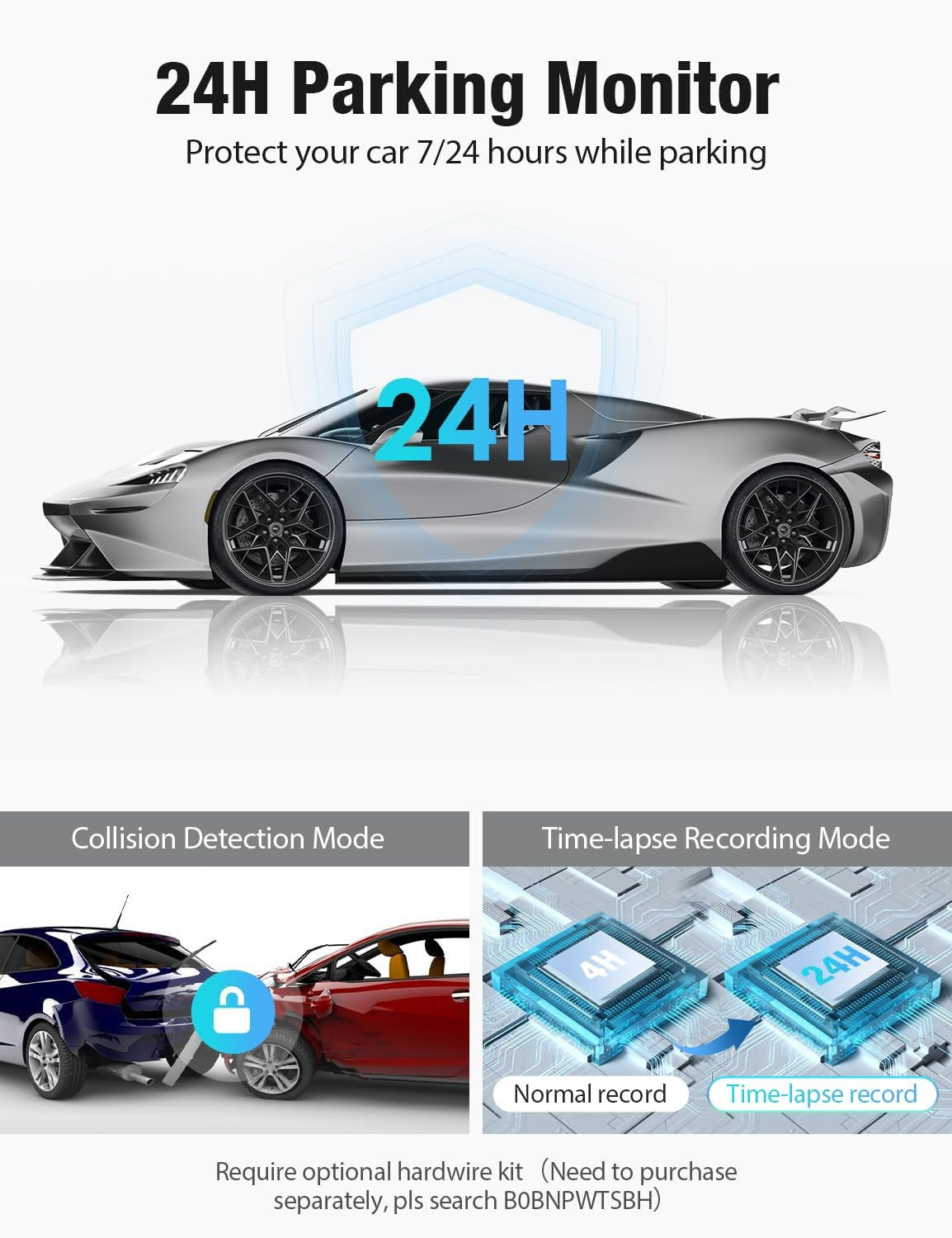 Dash Cam 5G Wifi GPS, Dash Cam Front and inside 4K/2K/1080P+1080P, 64GB Card Included, Dash Camera for Cars with 3.18" LCD Screen, Car Camera with IR Super Night Vision, WDR, G-Sensor, App