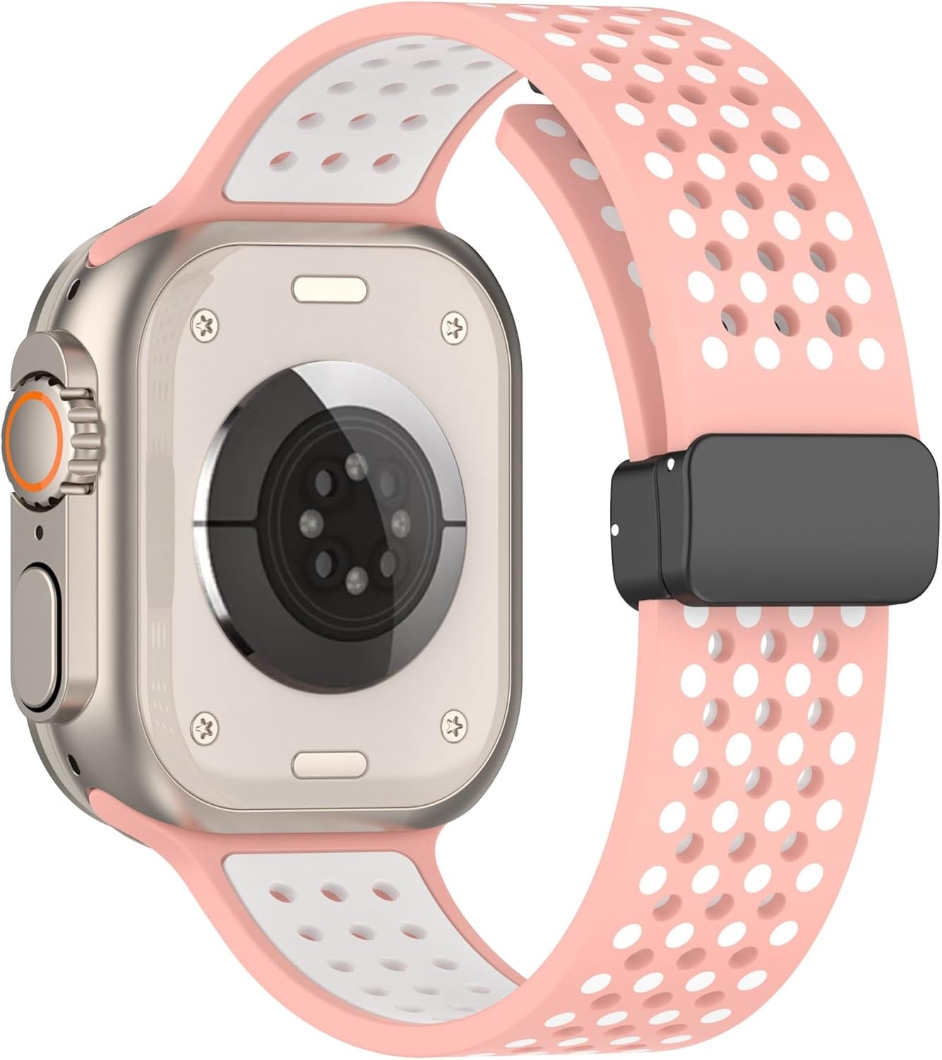 Compatible with Apple Watch Band for Women,Colorful Design,Magnetic Link,Breathable,Foldable,Magnetic Silicone Band,Iwatch Band,Smartwatch Band