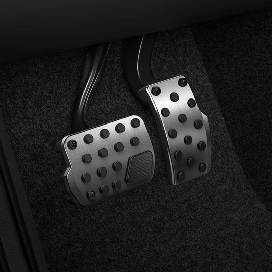 Stuttgart Type a (Concave Pedal) Designed for Tesla Model 3 & Y Non-Slip Performance Stainless Steel Foot Pedal with EZ Slide [Compatible with Model 3 2024 Refresh]
