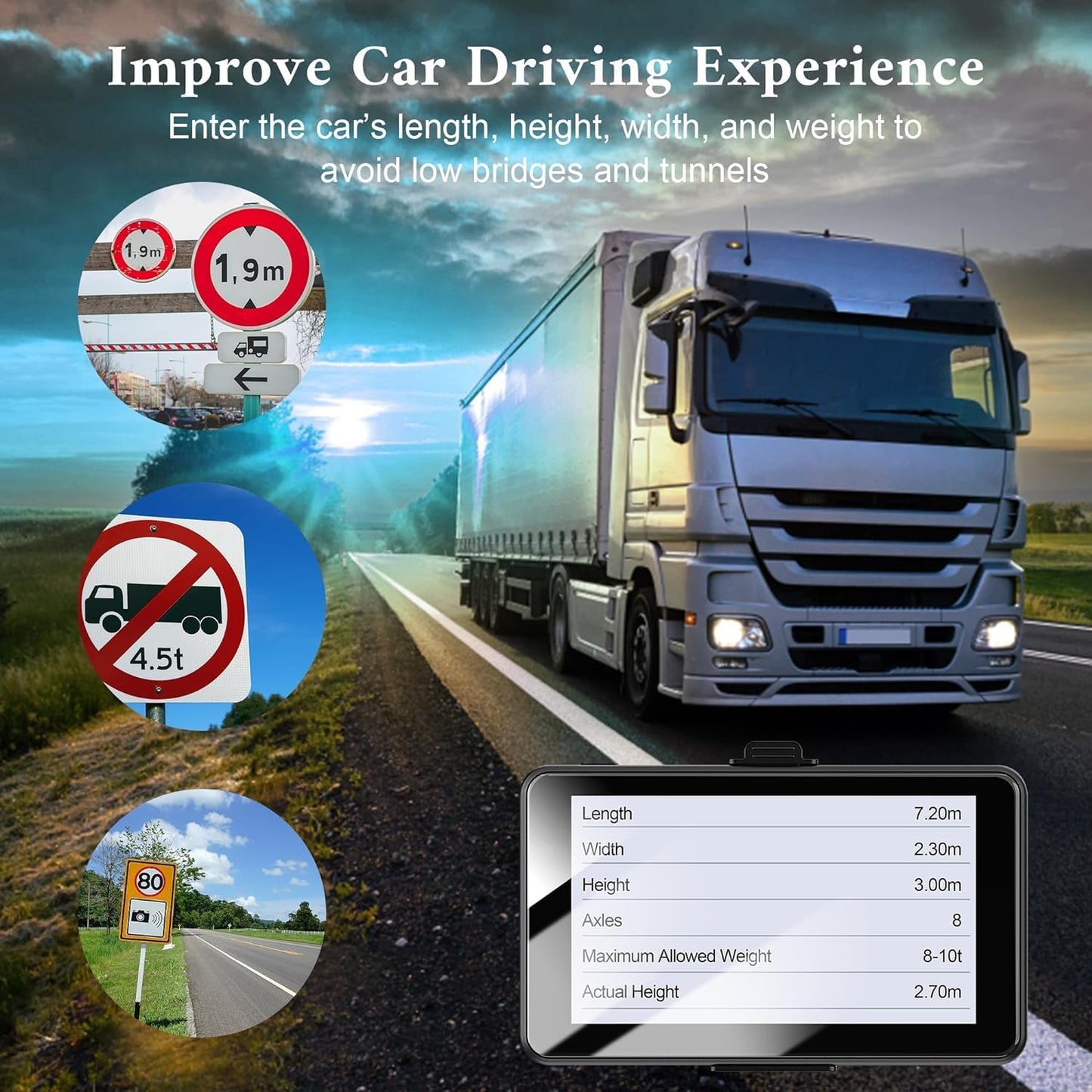GPS Navigator for Car Truck Rv,Truck GPS Commercial Driver,Trucker GPS for Semi Truck,Free Lifetime Map Update,Latest North America/Eu Dual Map 16G 7 in Touch Screen,Custom Truck Routing,Driver Alerts TRUCK DRIVER