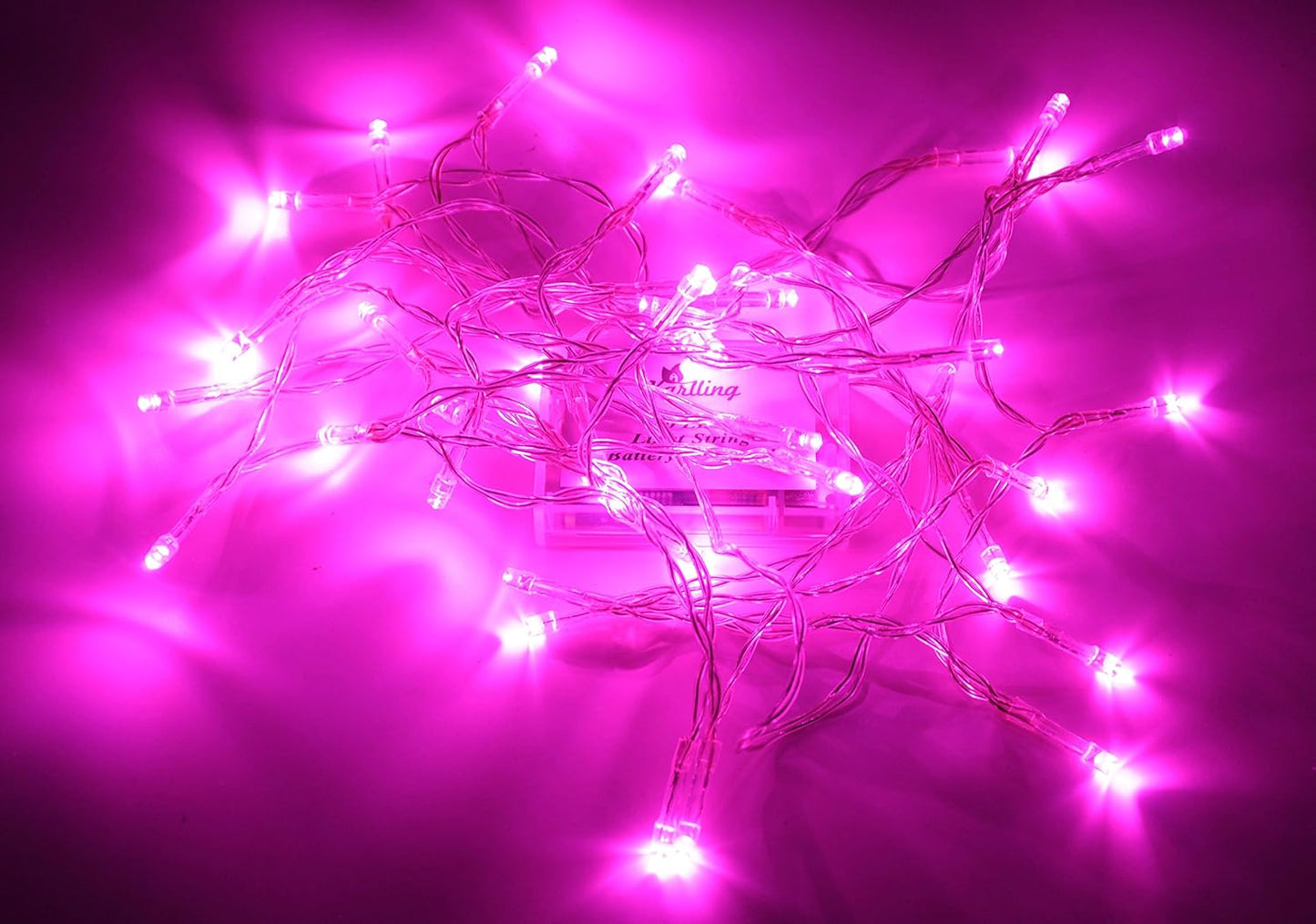 Battery Operated Pink 40 LED Fairy Light String Wedding Party Xmas Christmas Valentines Day Decorations(Pink)