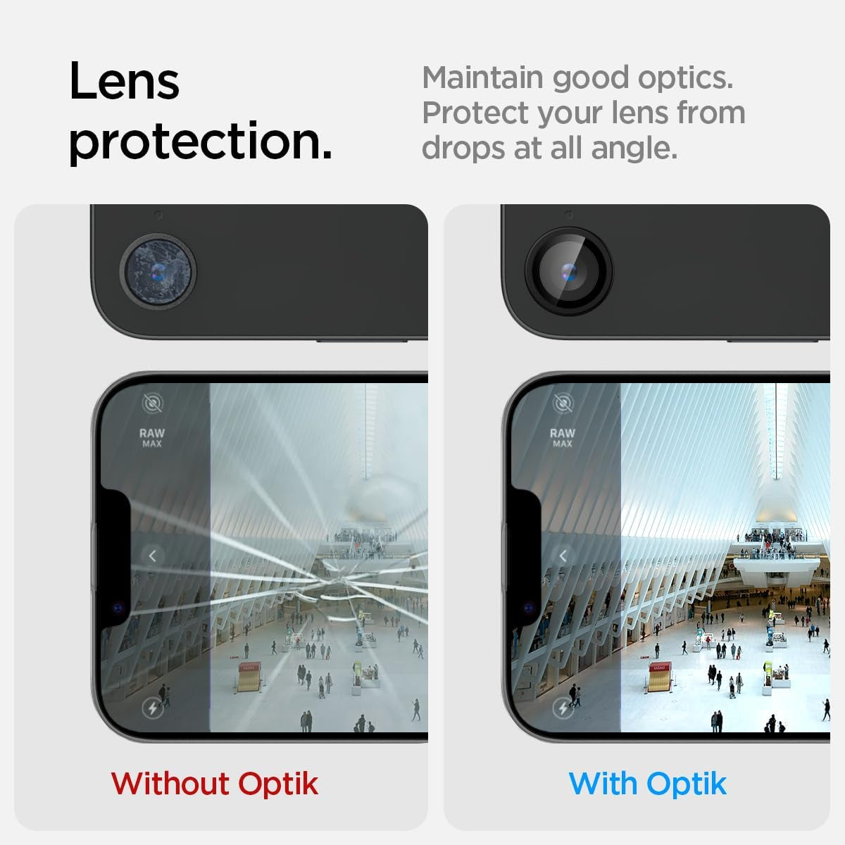 Camera Lens Screen Protector [Glastr Optik Pro] Designed for Iphone 16E - Black [2 Pack]