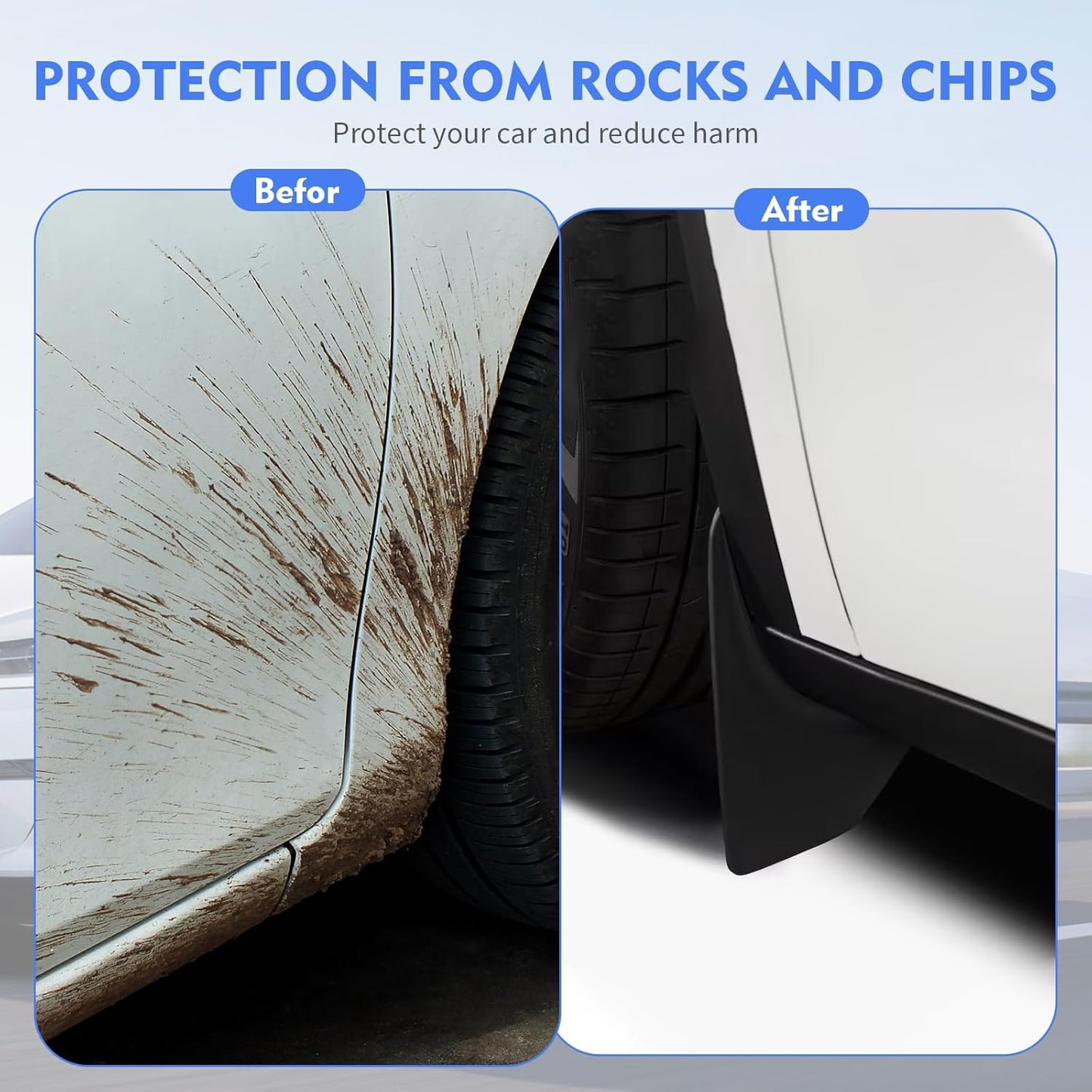 Model Y Mud Flaps for Tesla Model Y Accessories 2024 Mud Flaps Tire Splash Guards Fit for Model Y 2024 2023-2020 No Drilling Splash Guard (Model Y 2024-2021)