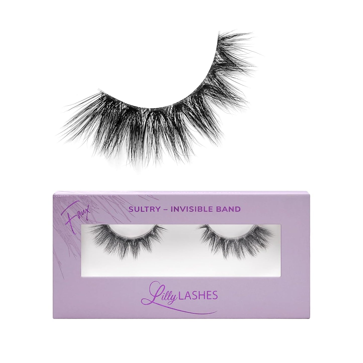 Sheer Band, False Eyelashes W/Invisible Band Lashes, False Lashes Natural Look, Wispy Lashes Style, Clear Band Lashes, Reusable Eyelashes 20X, Lash Glue Not Included, 13.5Mm (Persuasive)