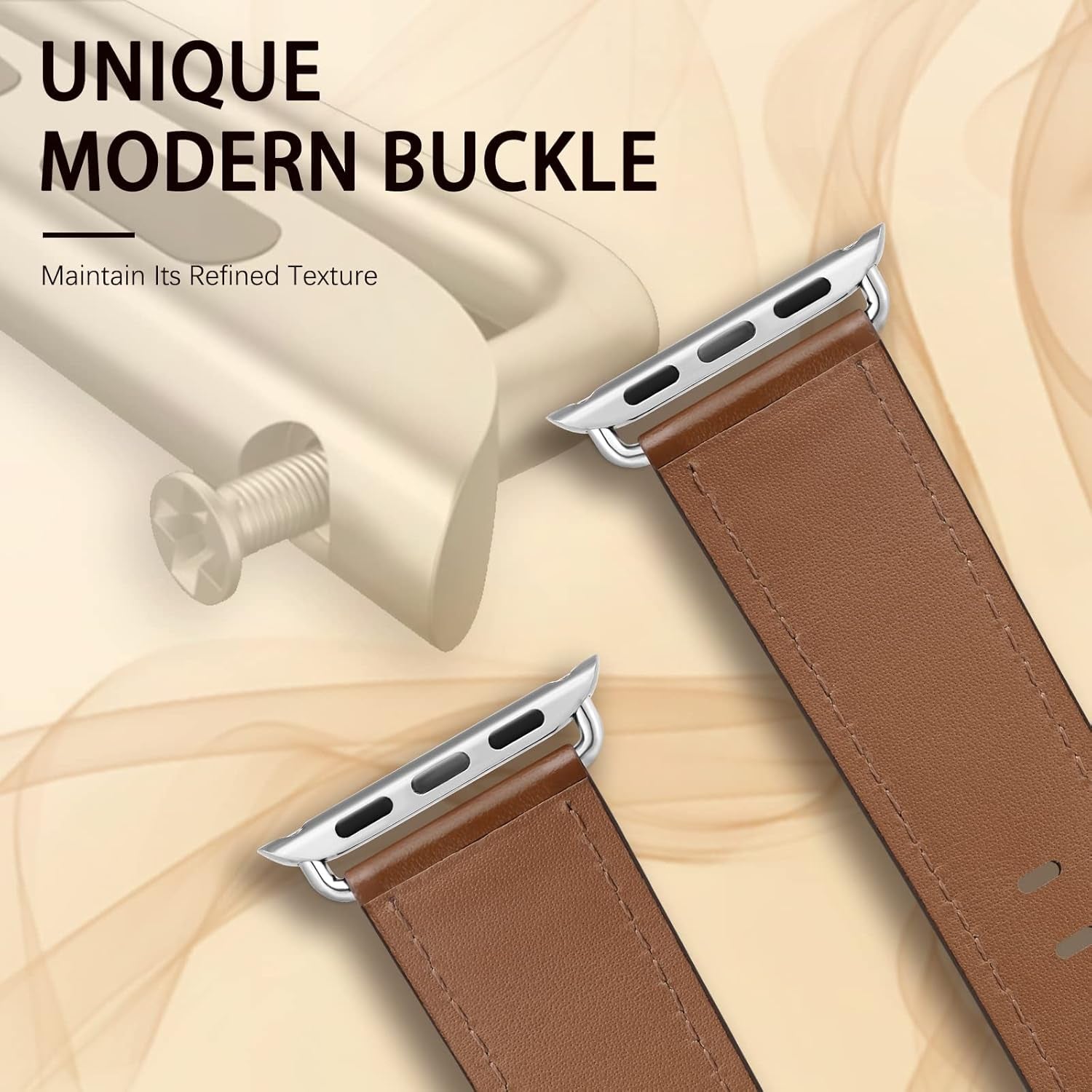 Genuine Leather Band Compatible with Iwatch Bands 49Mm 45Mm 44Mm 42Mm Men, Soft Grain Leather Wristbands Replacement Straps Compatible for Iwatch Ultra Series 8/7/6/5/4/3/2/1/SE