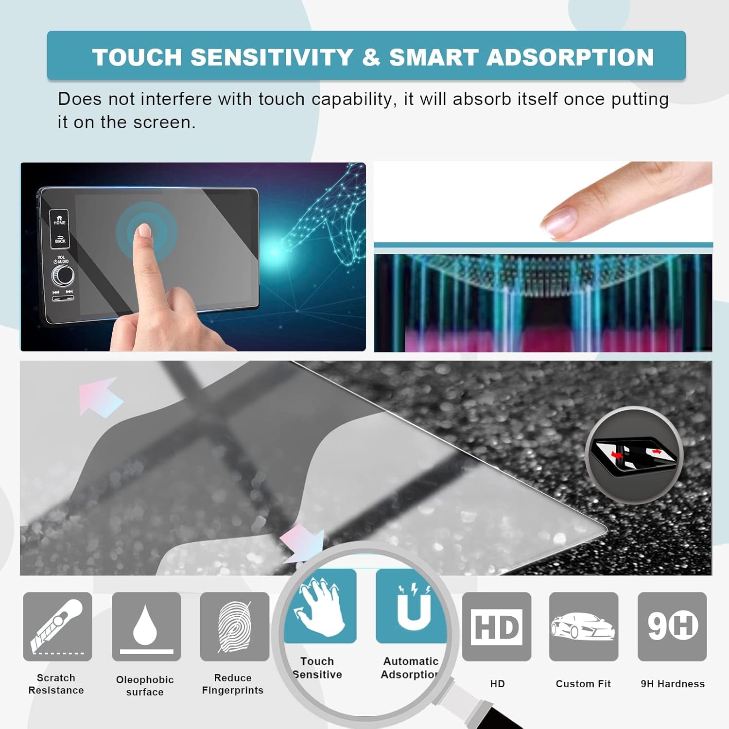 for 2023 2024 2025 CRV Screen Protector for 2023 2024 2025 Honda CR-V EX-L Sport Touring 9 Inch Touch Screen Protector Foils Navigation Display Screen Protective Film Tempered Glass HD Clear