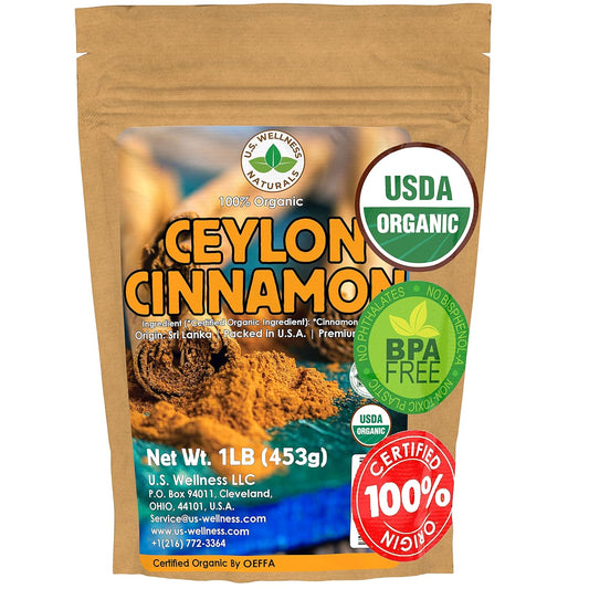 Ceylon Cinnamon Powder (1LB) | 100% CERTIFIED Organic | Freshly Ground Premium Sri Lanka Cinnamon for Exquisite Flavor and Aroma | Gluten Free & Non-Gmo | Controlled and Packed in USA Food Facility TLBH