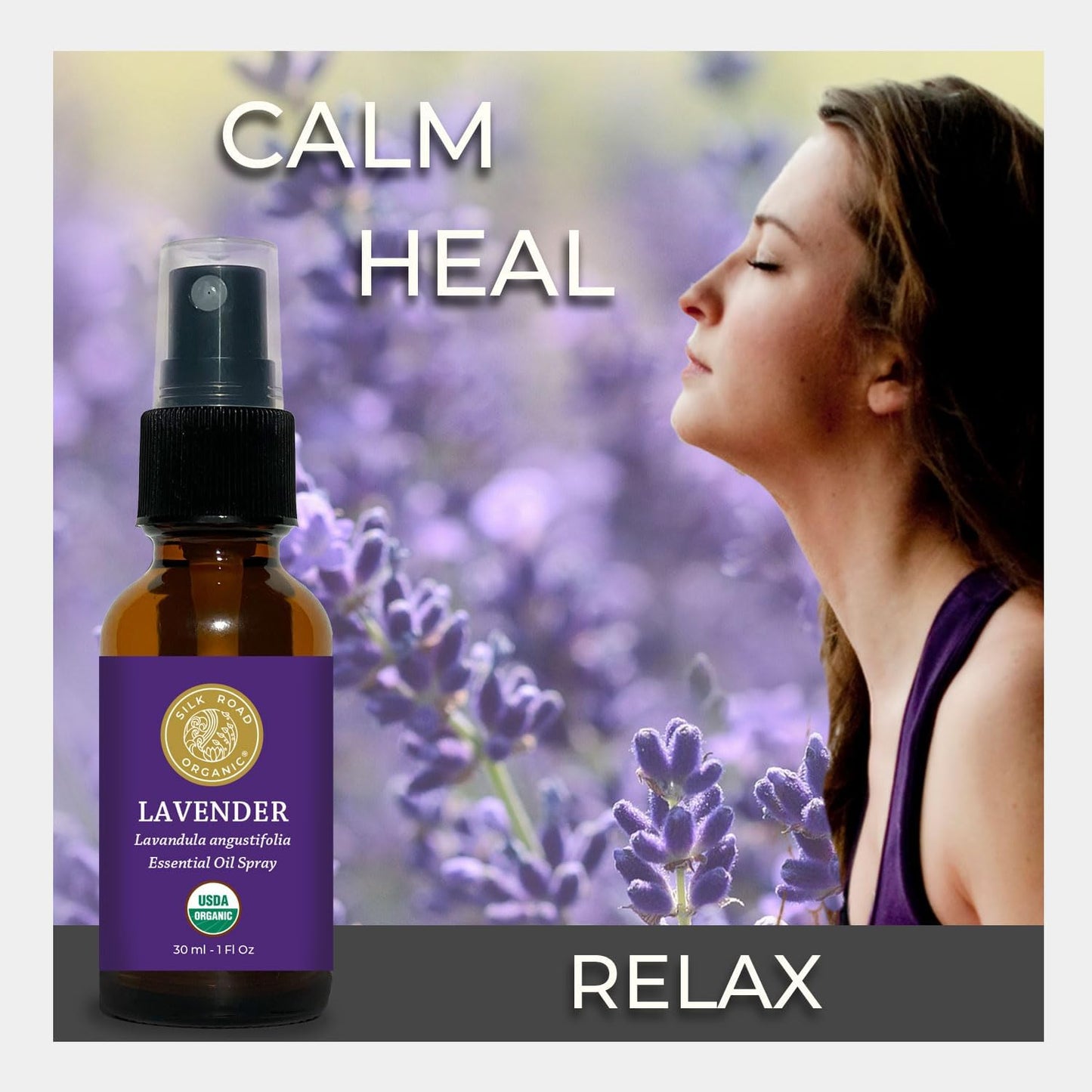 Organic Lavender Essential Oil Spray, Lavandula Angustifolia, 100% Pure USDA Certified Aromatherapy for Calming, Relaxation & Skin – 1 Oz Spray by  - Always Pure, Always Organic TLBH