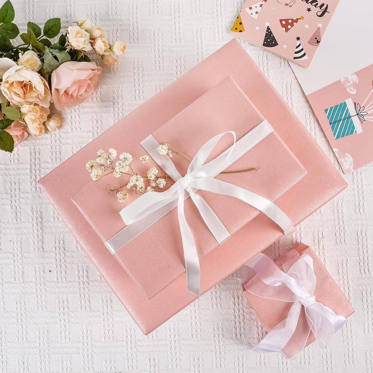 Christmas Wrapping Paper,Pink Matte Wrapping Paper,Solid Color Pearly-Lustre Paper,Gift Wrapping Paper,Perfect for Wedding,Valentine'S Day,Birthday,Christmas,Baby Shower (17 Inches X 32.8 Feet)