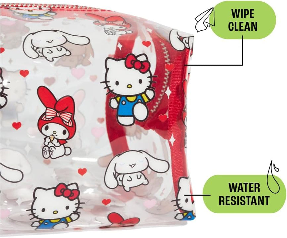 Hello Kitty Makeup Bag, Cute Essentials Organiser Bag for Girls, Clear Toiletry Bag for Cosmetics, Travel Accessories, Kids Colouring Pencils UK UK