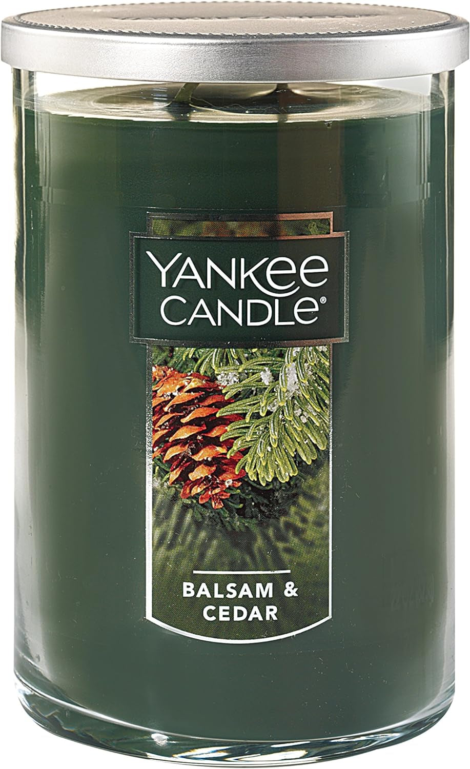 Balsam & Cedar Scented, Classic 22Oz Large Jar Single Wick Candle, over 110 Hours of Burn Time, Ideal Holiday Gift