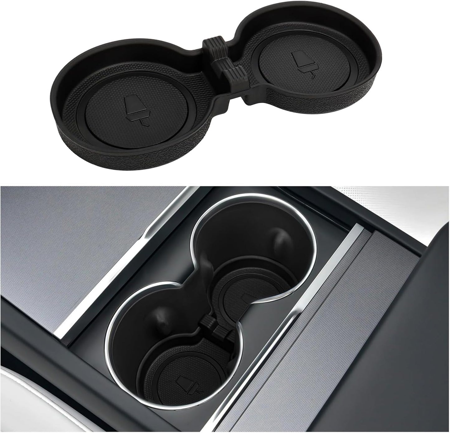 Cup Holder for Tesla 2024 Model 3 Highland Center Console Accessories Slot Slip Limit Clip Water Cup Holder Coaster Insert TPE
