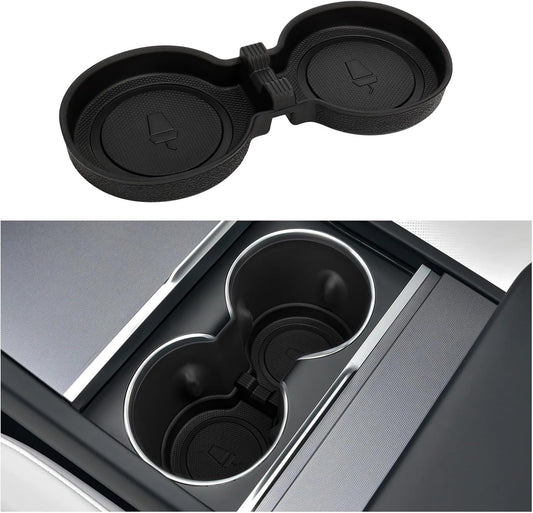 Cup Holder for Tesla 2024 Model 3 Highland Center Console Accessories Slot Slip Limit Clip Water Cup Holder Coaster Insert TPE