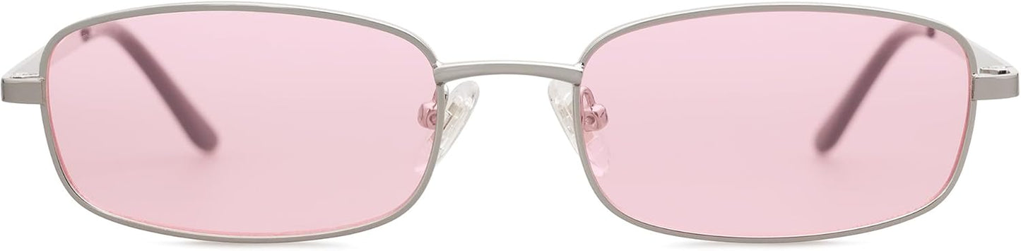 Small Y2K Narrow Rectangle Sunglasses Womens Mens Retro 80S 90S Skinny Sunnies SJ1187