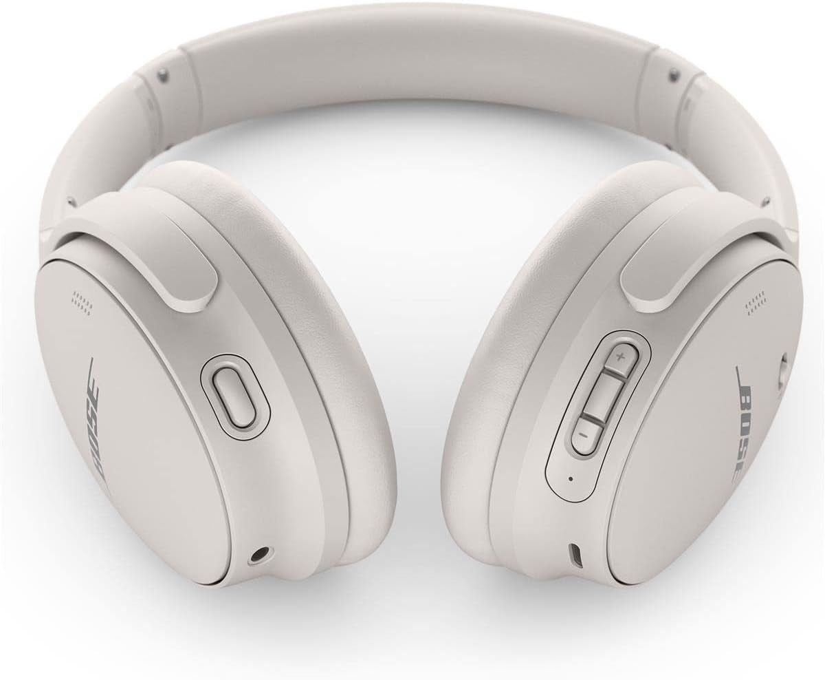 Quietcomfort 45 Wireless Bluetooth Noise Cancelling Headphones, Over-Ear Headphones with Microphone, Personalized Noise Cancellation and Sound, White Smoke