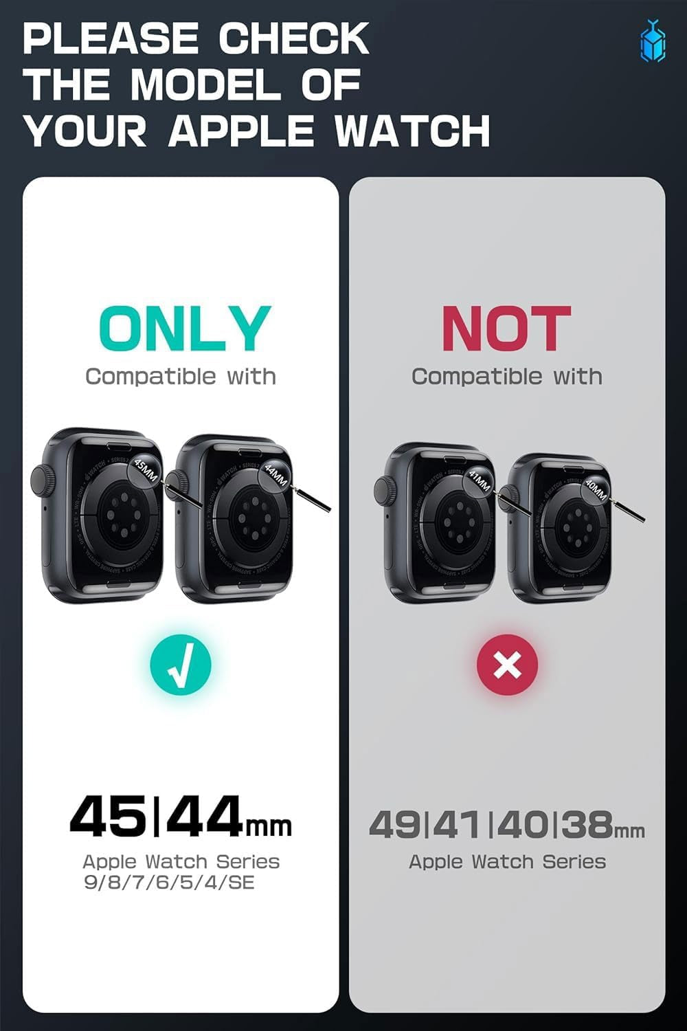 for Apple Watch 9/8/7/6/SE/5/4 45/44Mm Case with Band (Unicorn Beetle Pro), [Anti-Scratch] [Bumper Protector] Rugged Men Cover with Adjustable Strap Band for Iwatch 9/8/7/6/SE/5/4