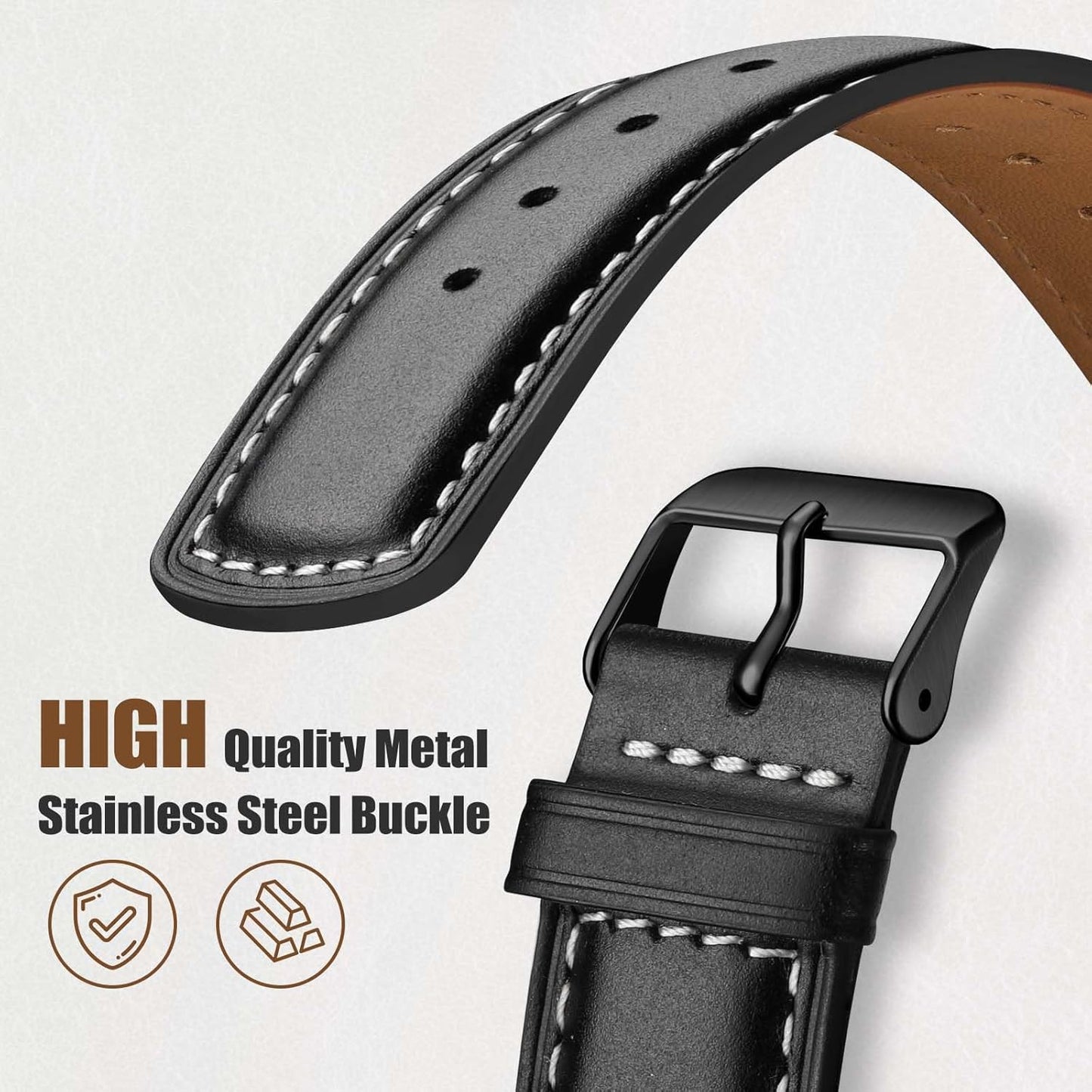 Leather Bands Compatible with Apple Watch Bands 49Mm 46Mm 45Mm 44Mm 42Mm 40Mm for Men Women, Vintage Genuine Leather Wristband Replacement Bands for Iwatch Series 10 9 8 7 6 5 4 3 2 1 SE Ultra2