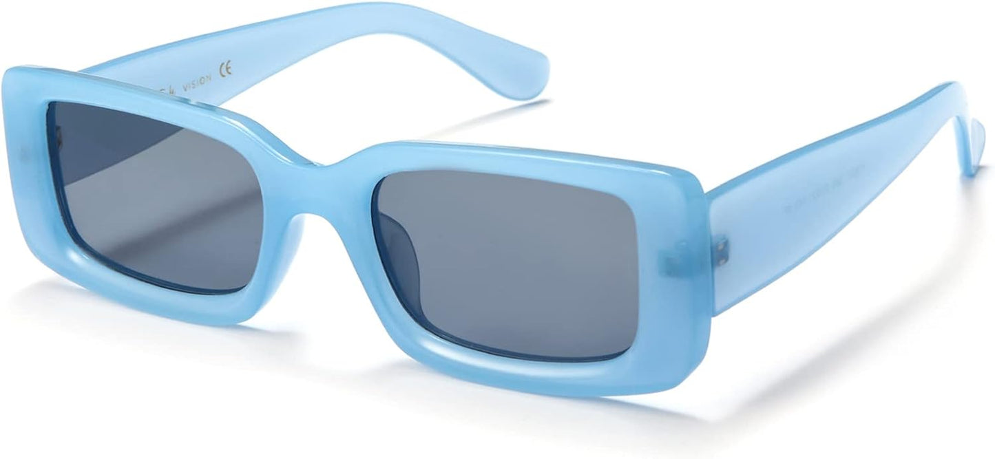 Rectangle Sunglasses Men Tinted Polarized Big Square Retro 90S Vintage Y2K Glasses for Women UV Protection