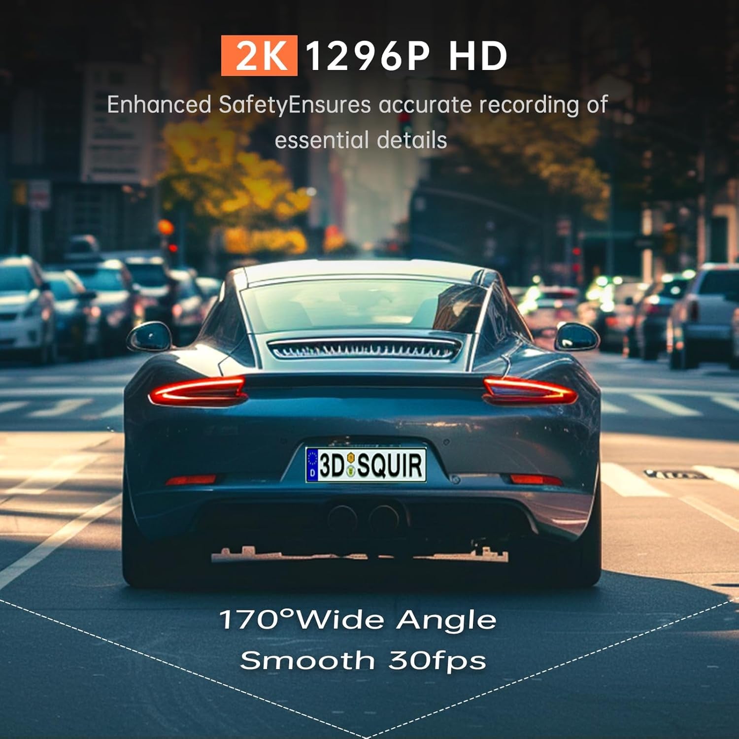 Dash Cam, 1296P Front Dashcam,  V300 Wifi Dash Camera for Cars with App, Night Vision, Mini Hidden Single Car Camera, Loop Recording, 24H Parking Mode, Support 256GB Max, Black