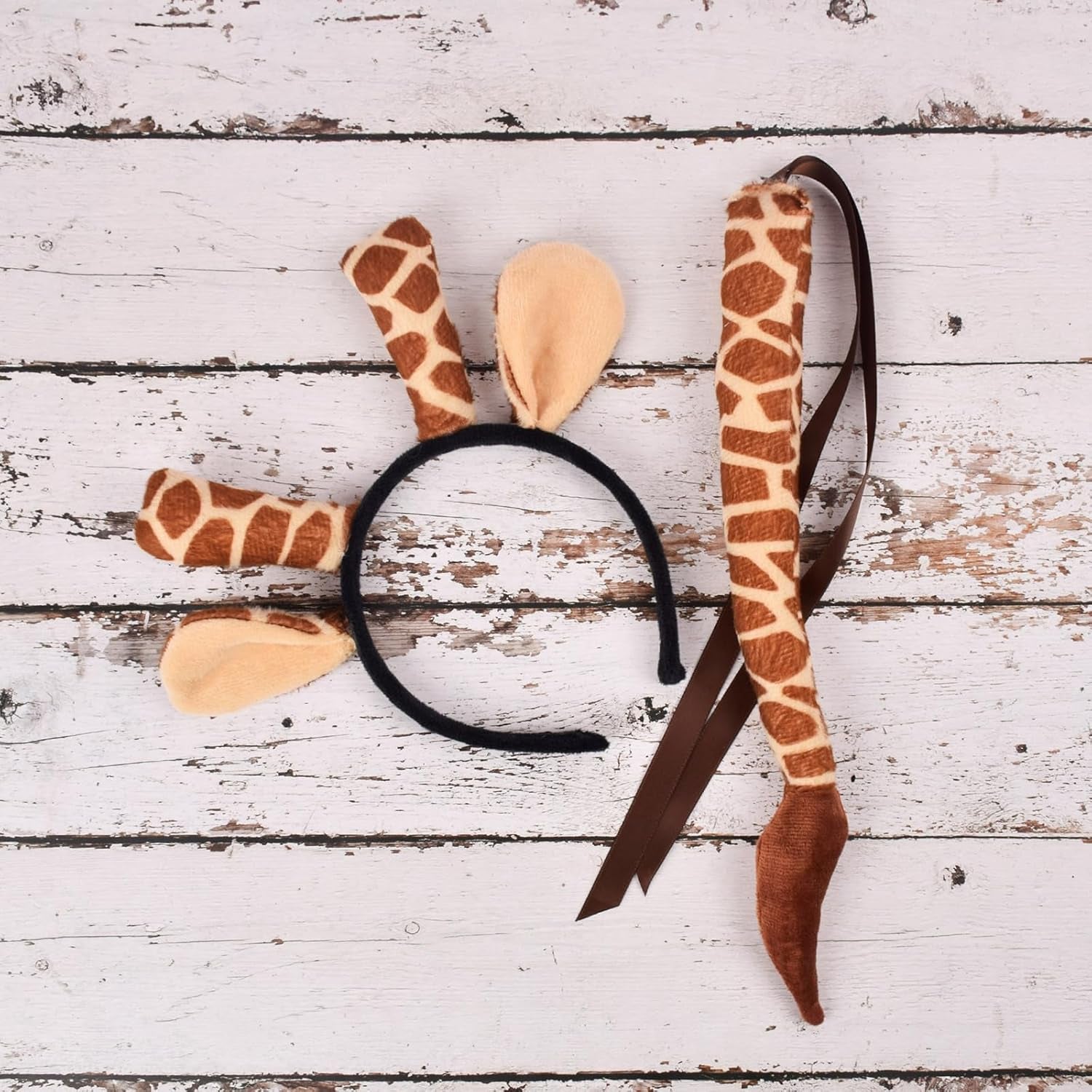 Baby Girls Jungle Animals Costume Tulle Tutu Skirt Ears Headband Bow Tie and Tail Set for Halloween Cosplay Dress Up