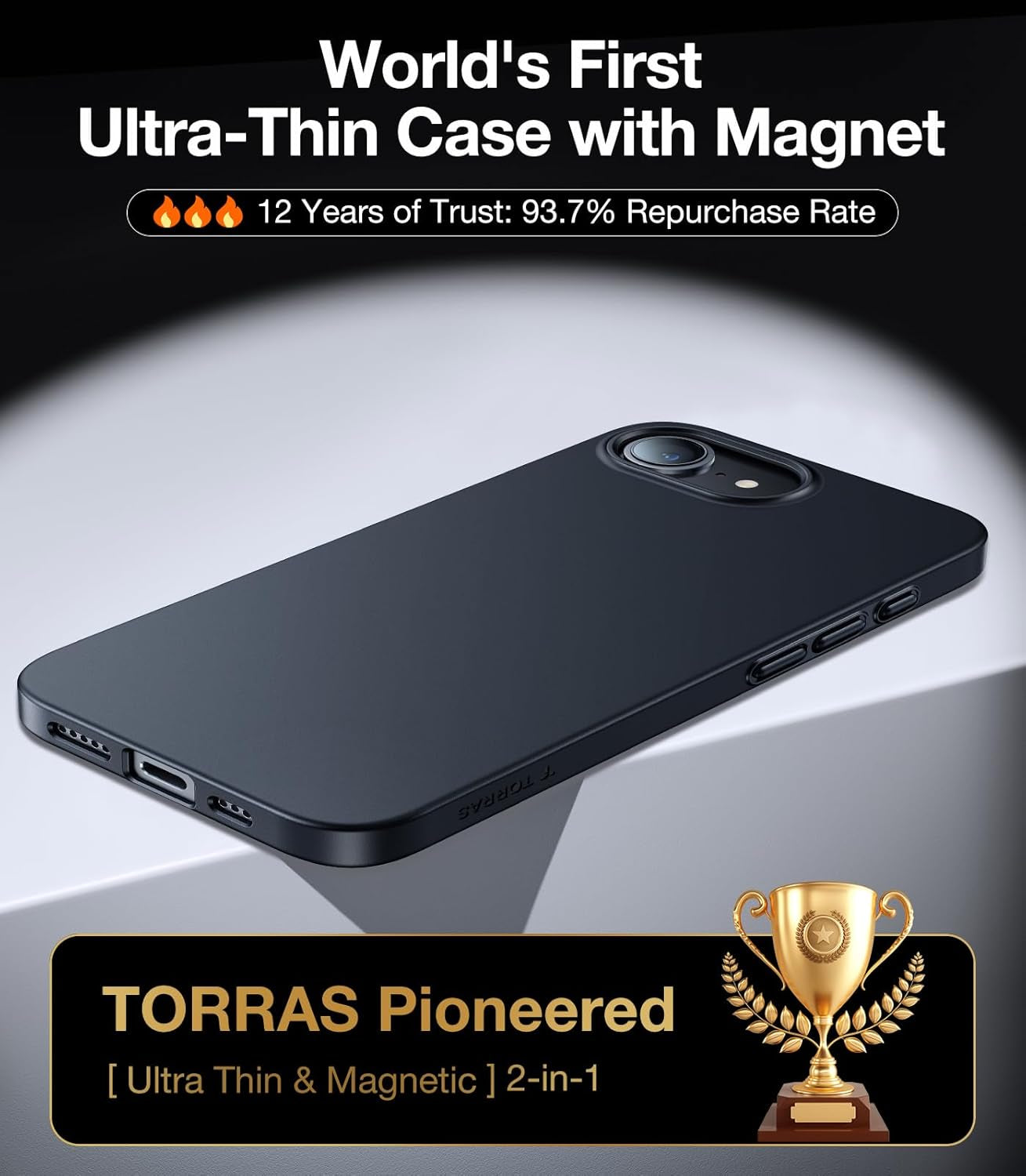 Magnetic Slim Fit for Iphone 16E Case 2025, Ultra-Thin 16E Case Compatible with Magsafe, Lightweight Matte Anti-Scratch Hard PC Cover Phone Case for Iphone 16E 6.1'' Originfit, Black