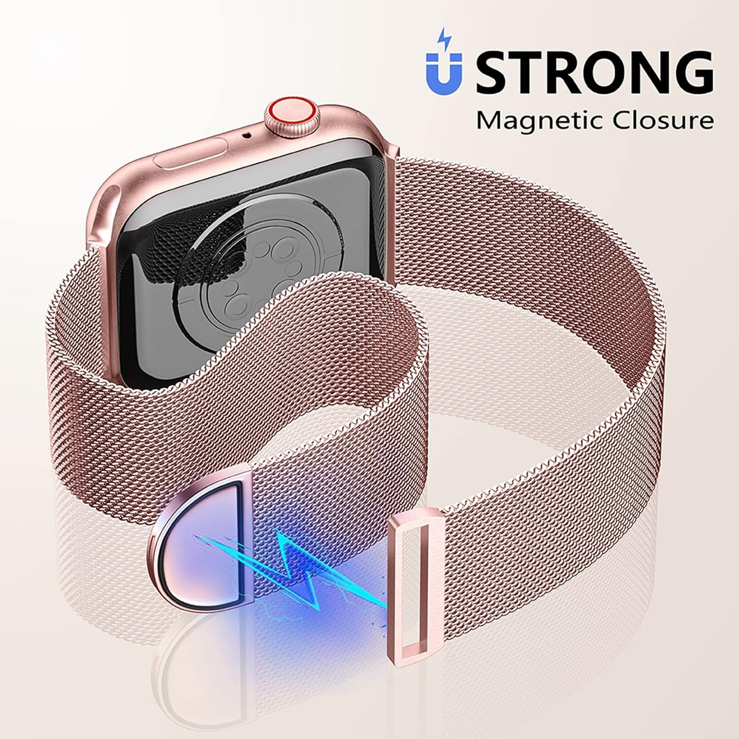 Metal Band Compatible with Apple Watch Band 40Mm 38Mm 41Mm 45Mm 44Mm 42Mm 49Mm for Women Men, Stainless Steel Milanese Mesh Loop Magnetic Wristbands for Iwatch Series 9 8 7 6 5 4 3 2 1 SE Ultra