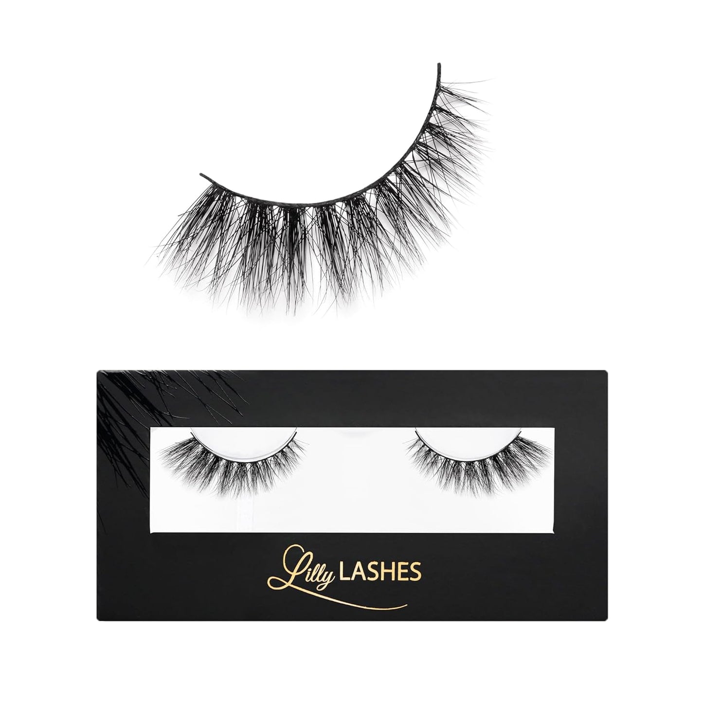 Miami Flare 3D Mink Lashes, Mink Eyelashes, the Original Lilly Lash for Wispy & Natural Look, Reusable Eyelashes up to 25X, Fluffy Lashes, Strip Lashes, Lash Glue Not Included